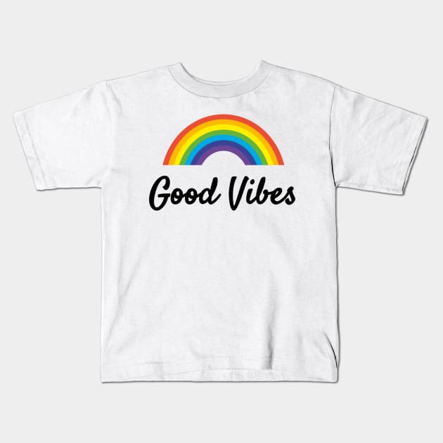 Good vibes rainbow happy gifts mugs shirts Kids T-Shirt by gillys
